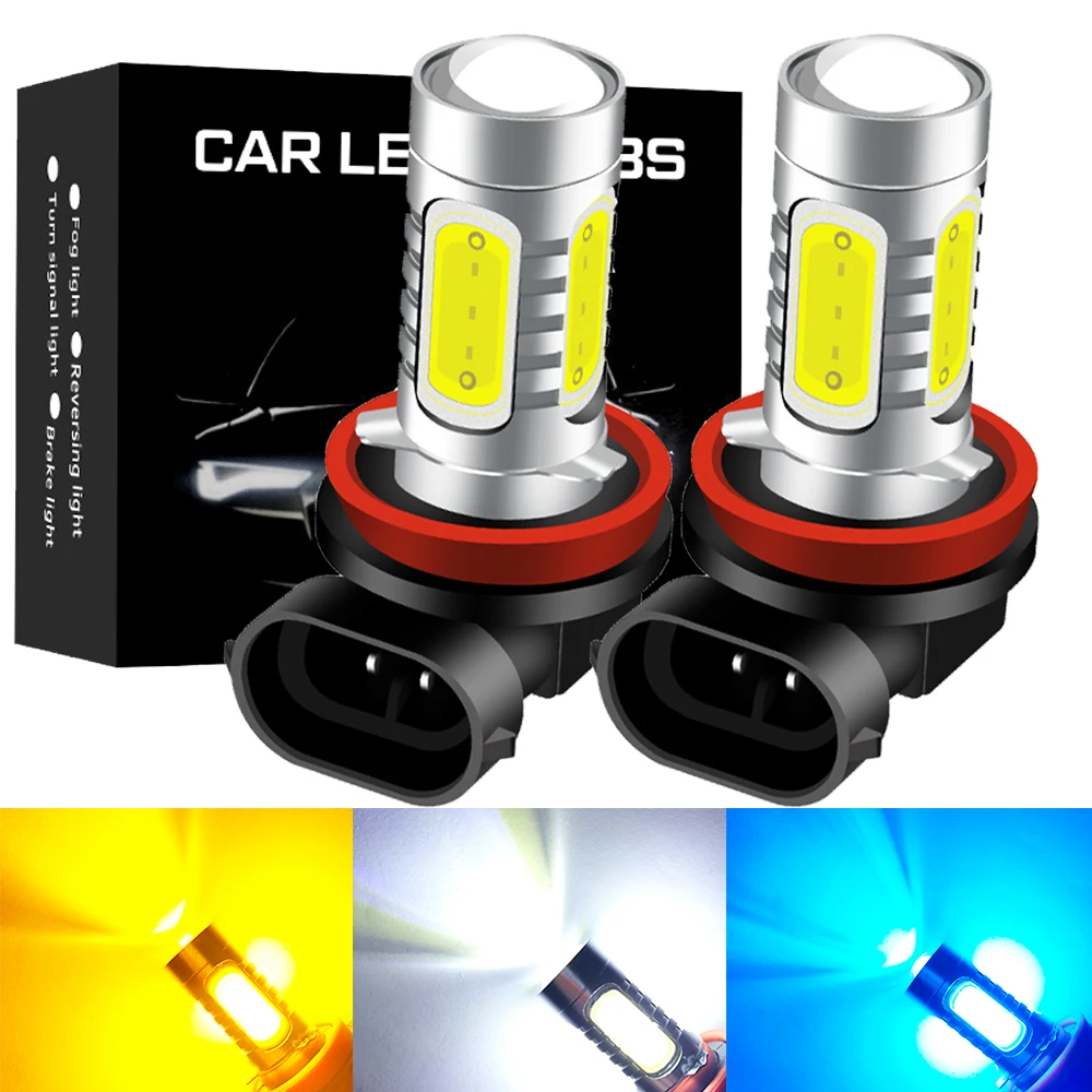 2 шт. HB4 9006 HB3 9005 H8 H11 Led H1 H3 туман светильник s лампы COB светодиодный 6000K 3000K 8000K