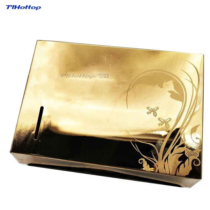 T Золотая Бабочка из нержавеющей стали диспенсер для бумажных полотенец ванной