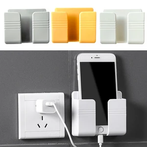 remote control storage box wall mounted storage organizer for air conditioning tv mobile phone holder power plug charging stand free global shipping