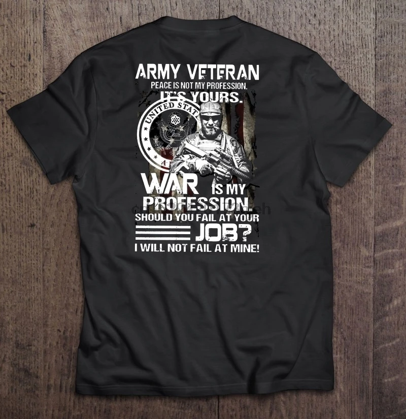 Армейский Ветеран мира это не моя профессия ваша война футболки|Мужские