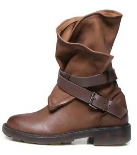 Женская обувь botas mujer сезон осень-зима сапоги до середины икры из искусственной