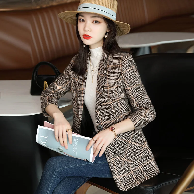 Женский блейзер Толстая куртка Осень-зима 2021 офисные женские повседневные