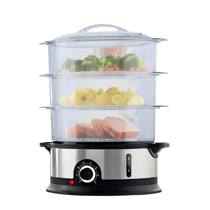 New coming 8.4L stainless steel Portable Food steamer, Electric Food steamer stainless steel hot dog sandwich bread display cabinet food warmer counter steamer equipment tool
