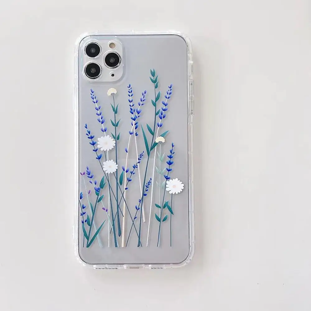 Роскошный противоударный чехол для телефона с цветами iphone 11 Pro X XS Max XR симпатичный