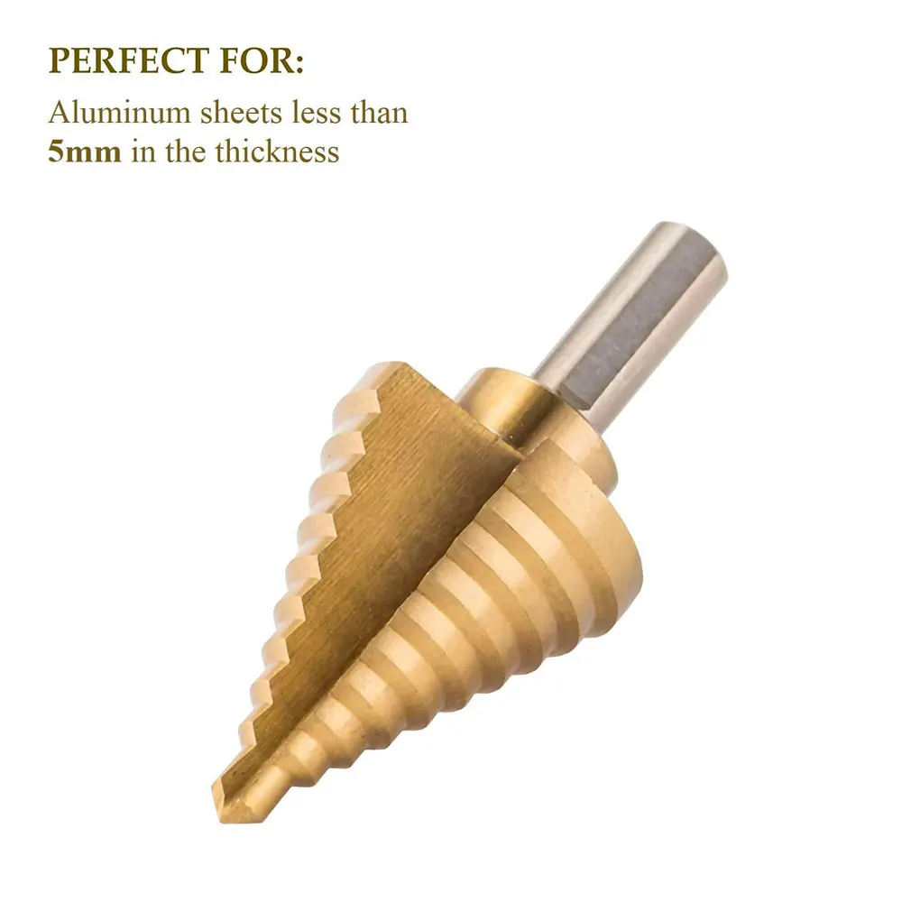 Ступенчатое сверло BINOAX с титановым покрытием конические биты от 1/4 до 1-3/8 дюймов