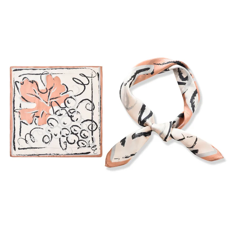 

New 2021 Fashion Kerchief Small Silk Neck Scarf For Women 70*70 Hijab Scarfs Female Shawls Bags Scarves Lady Bandana Foulard