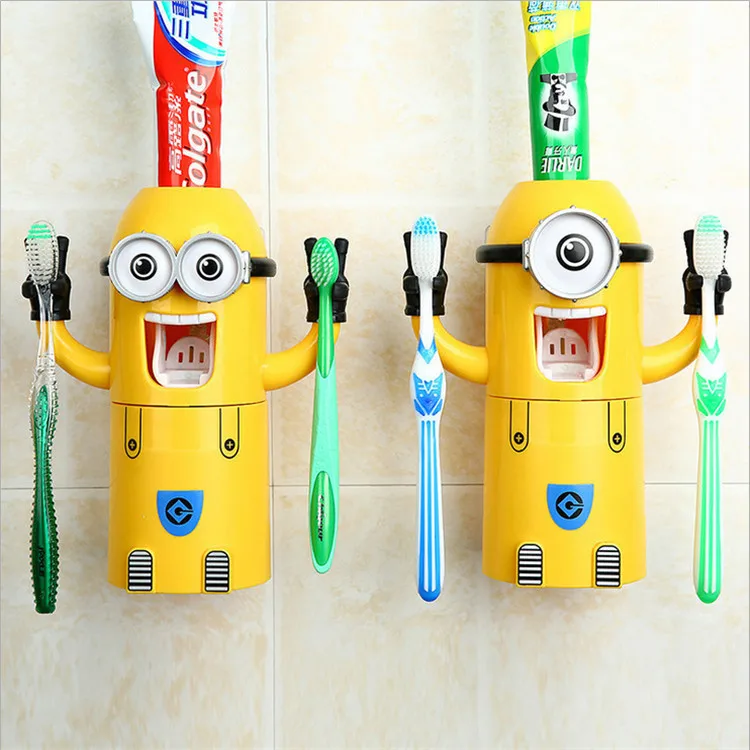 

Cartoon Toothbrush Holder Children's Mouthwash Cup Toothpaste Squeezer Creative Wall-Mounted Dustproof Mouthwash Cup Gargle Set