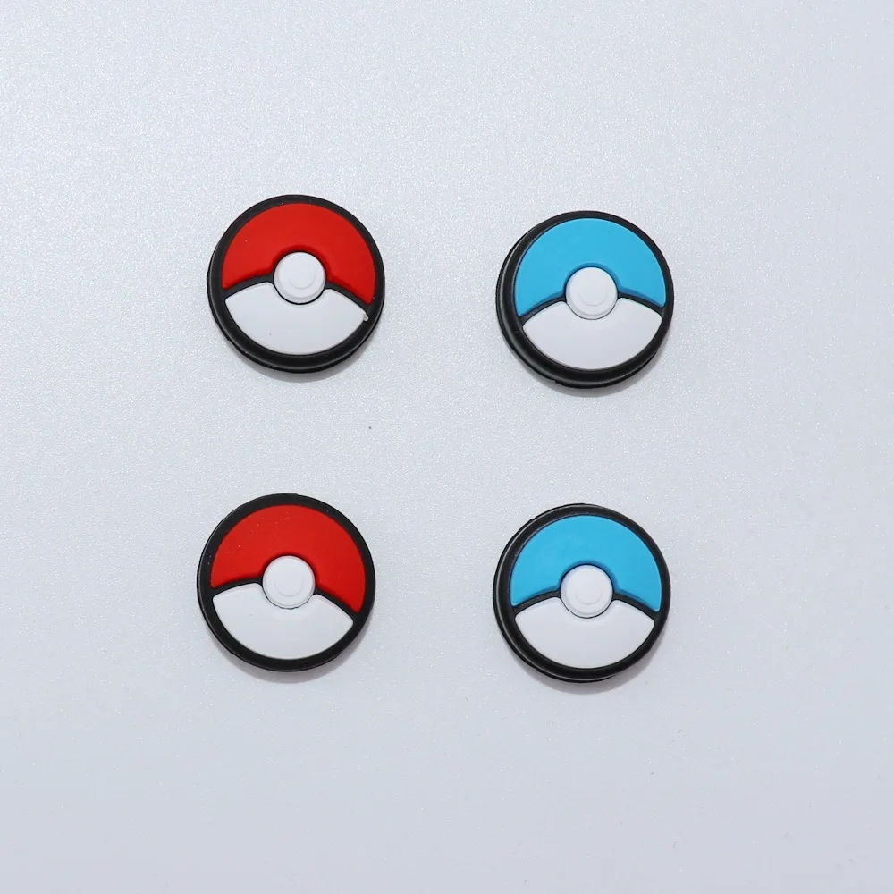 

Silicone for Pokemon Style Analog Thumb Grips Joystick Cover Caps Poke Ball Button Skin for Nintendo Switch Joy-Con Controller