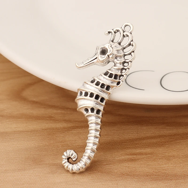 Подвески для ожерелья и браслета «морской конь», 52x17 мм