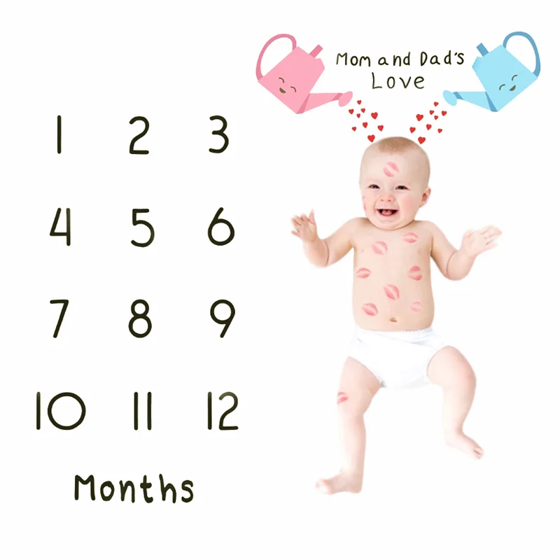 

Newborn Baby Monthly Milestone Blanket Infant Grow Up Photo Background Diaper Carpet Photography Props Accessories