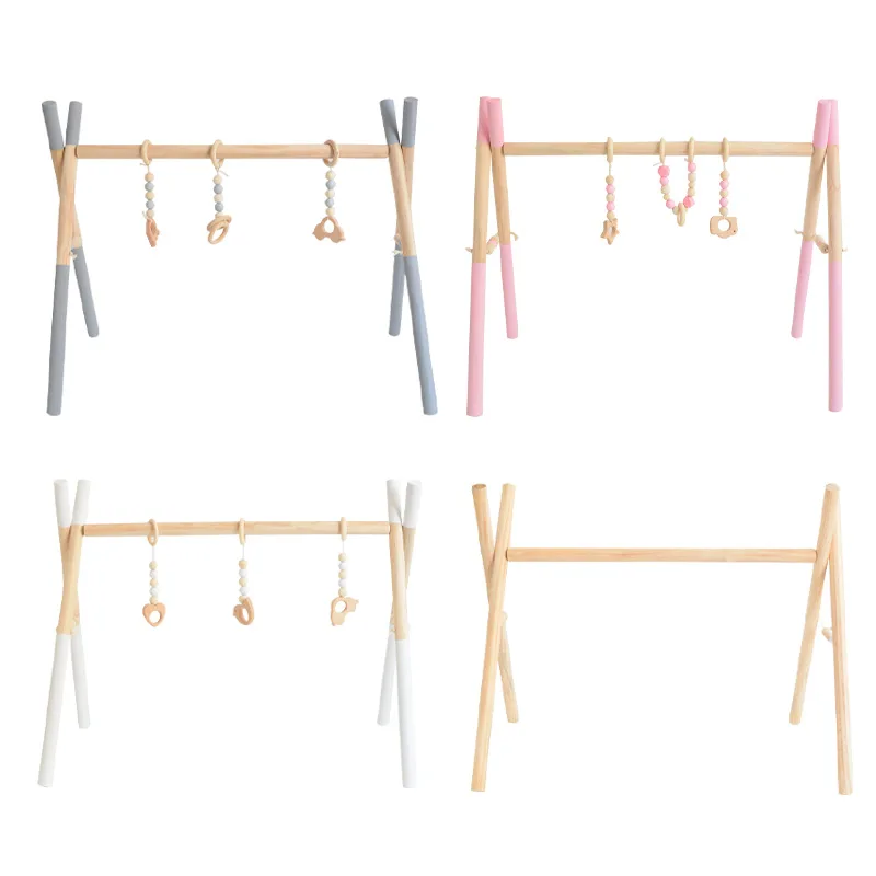 Nordic Baby Gym Play Nursery Sensory Ring-pull Toy Wooden Frame Infant Room Toddler Clothes Rack Gift Kids Room Decor Best Gifts