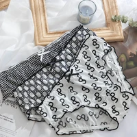 ice silk mid waist girls panties with letter print fungus womens seamless briefs sexy underwear women sexy clothes for women