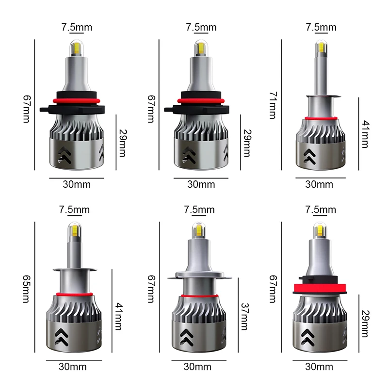

9005 H10 HB3 Headlight Conversion Kits 8 Sides LED Light Bulb Fog Lamp