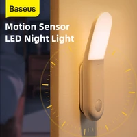 baseus led motion night light body induction night light lamp usb rechargeable magnetic light motion sensor light bedroom light