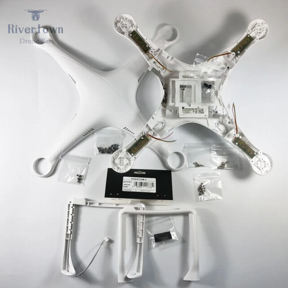 1 full set Абсолютно DJI Phantom 3 Pro Расширенный корпус Верхняя Нижняя крышка шасси компас для P3P P3A Дрон запчасти - Цвет: 1 full set