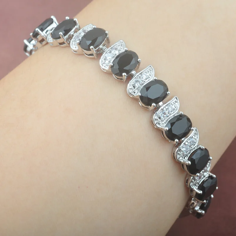 Женский браслет-цепочка Wandeful из черного циркония, серебро 925 пробы, свадебная бижутерия, OS0111, новинка 2020