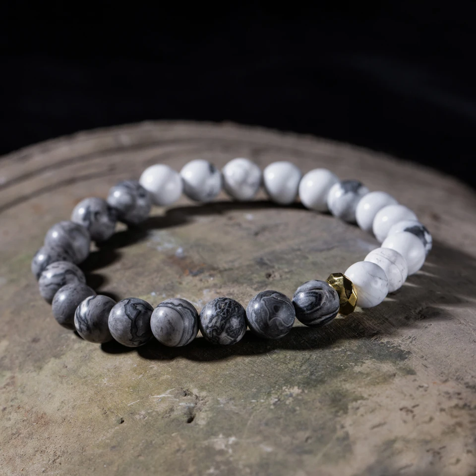 Модные 10 мм браслеты с бусинами из натурального камня для мужчин гематит бисера