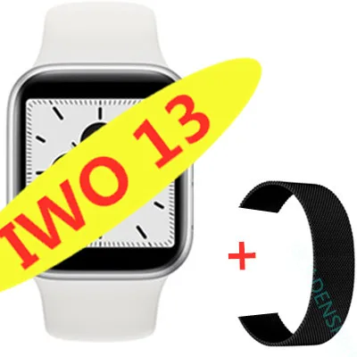 add steel strap IWO 13 умные часы серии 5 1:1 44 мм Ip68 Водонепроницаемые для apple iPhone 11 MAX IOS Android smartwatch для женщин и мужчин PK IWO 10/11/12 - Цвет: add steel strap