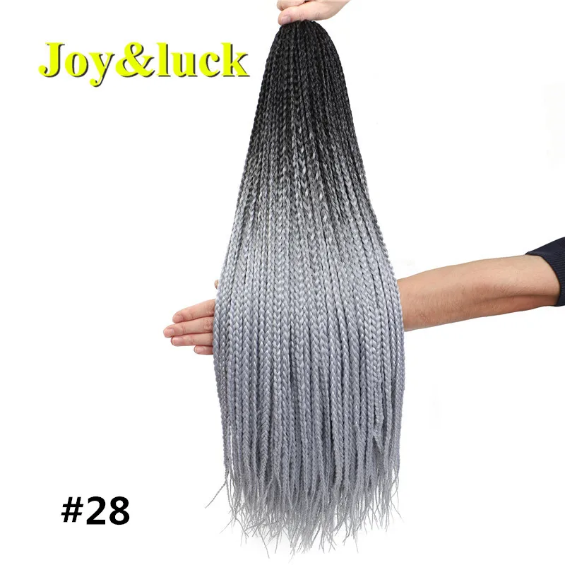 Joy&luck, 24 дюйма, цветная коробка, косички, синтетические плетеные волосы для женщин, вязанные волосы для наращивания, 22 корня