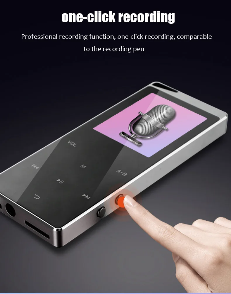 

Luxury Metal MP4 Player Bluetooth Player Portable Slim MP3 MP 4 Media 2 inch Touch Key FM Radio 16GB Music Player Gift
