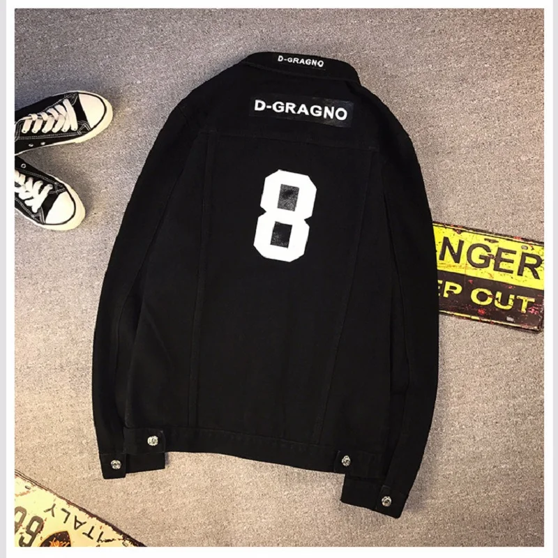 Джинсовая куртка мужская с воротником-стойкой Повседневная Уличная одежда из