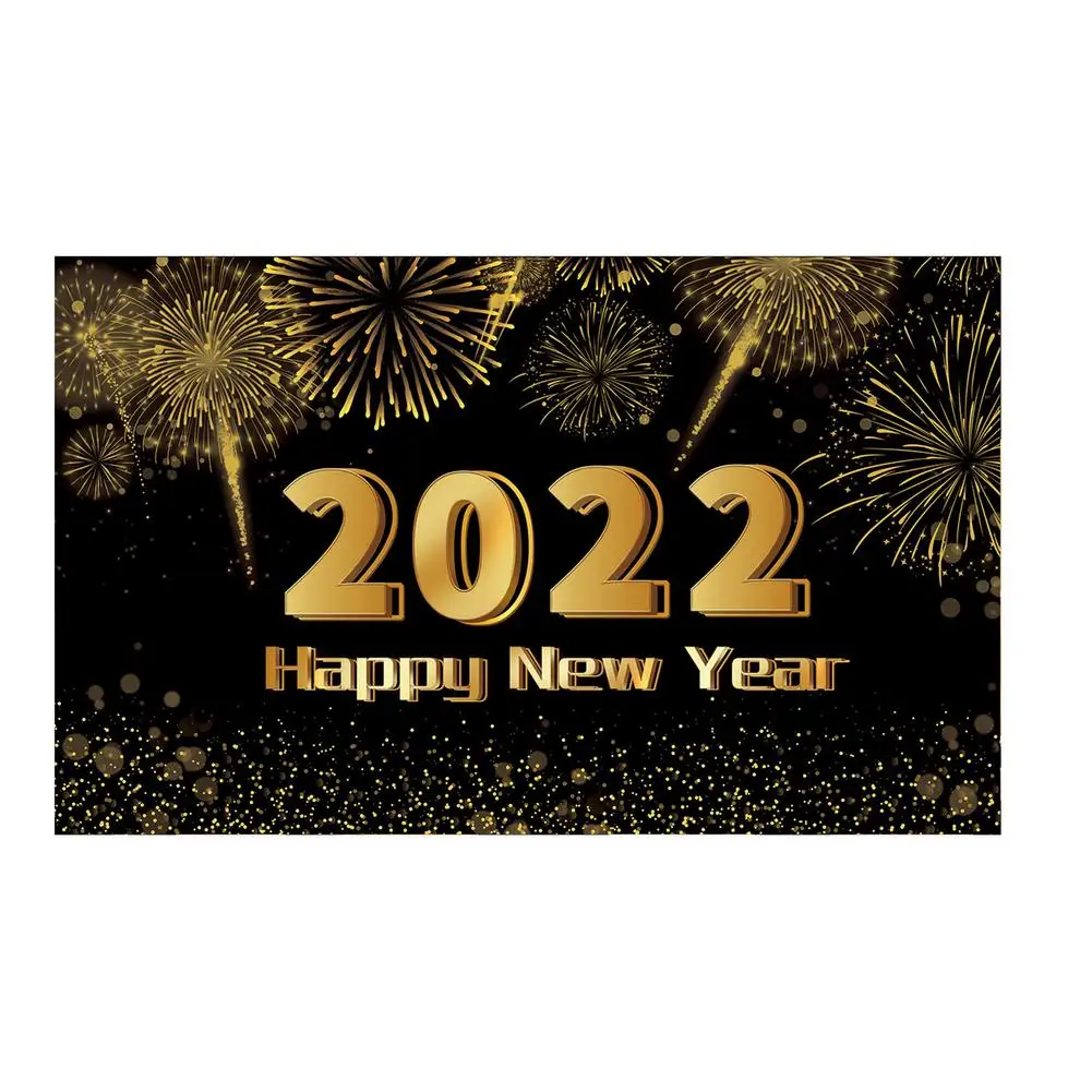 

Новогодний баннер 2022-70x44 дюйма фон с новым годом черный и золотой новогодний баннер украшения с новым годом Fo