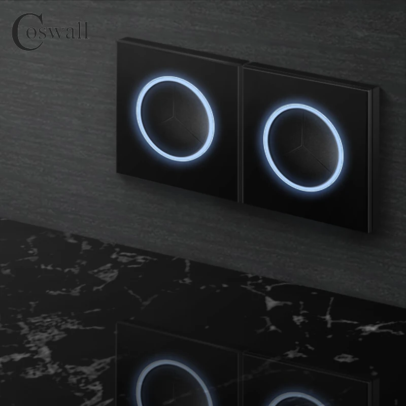 COSWALL 1/2/3/4 Gang 1/2 Way On / Off настенный выключатель света с большой диафрагмой