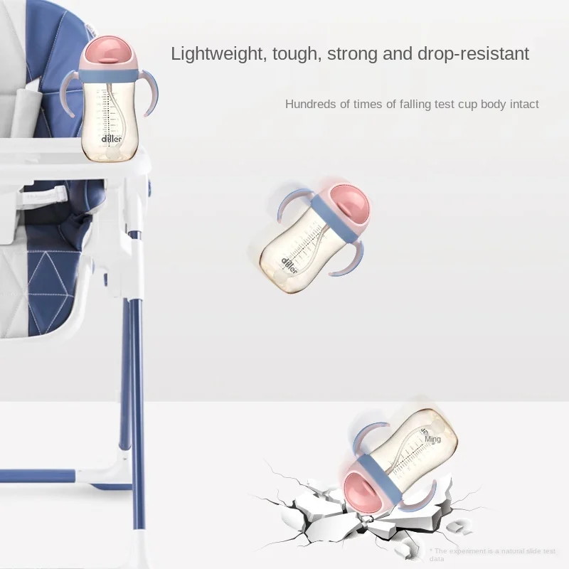 

300ml Children's Baby Portable Drinking Straw Drinking Cup High Temperature Resistant Baby Plastic Cup with Handle Drinking Cup