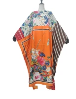 bohemian 2021 new floral summer malaysia muslim women batwing sleeve floor length kaftan dress dashiki african boubou gowns