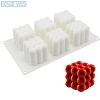 6 cell magic cube silicone mold creative 15 grid mousse cake mold scented candle diy soap mold cake tool baking mould
