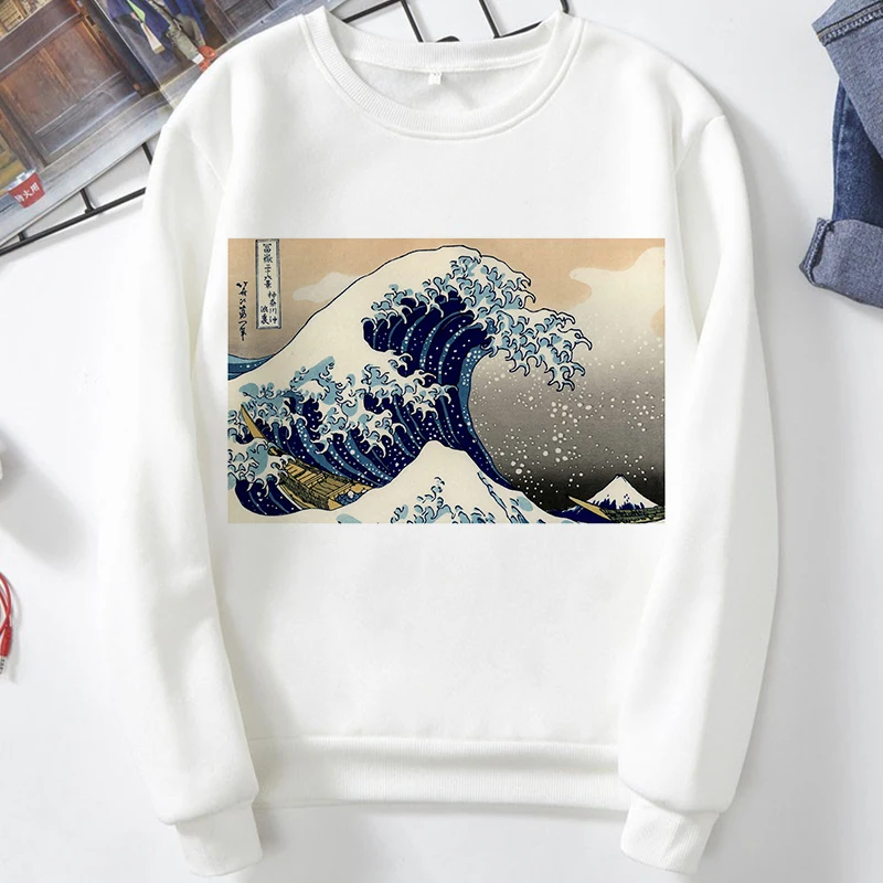 Van Gogh Works Graphic Print Moletom Clothes 2020 New Vintage Streetwear Women Hoodies Harajuku Aesthetic White Tops Sweetshirt