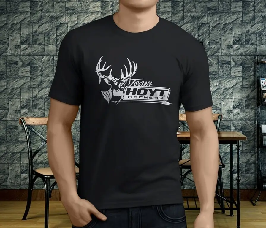 Новая популярная команда Hoyt стрельба из лука Мужская черная футболка S 3XL|Мужские