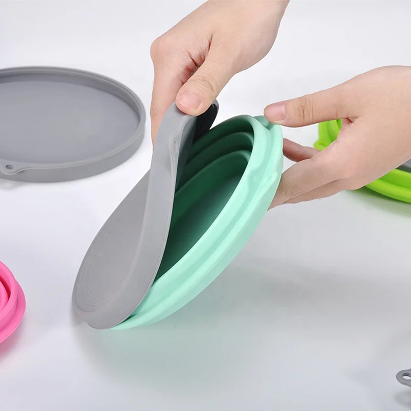 

New Silicone Collapsible bowls Convenience Collapsible Portable Bowl Noodle Bowl Soup Bowl for Camping 1000ml