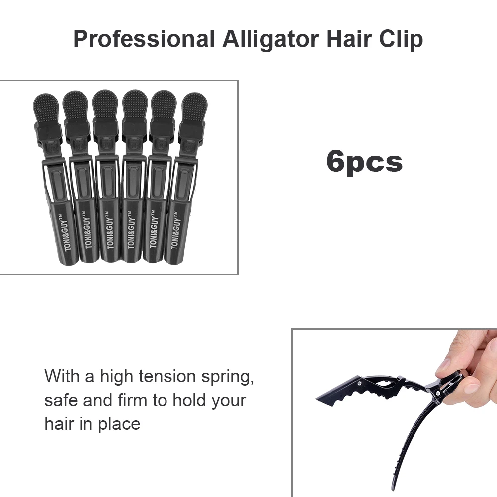 6 шт./партия Профессиональный зажим для волос аллигатора женщин пластиковая