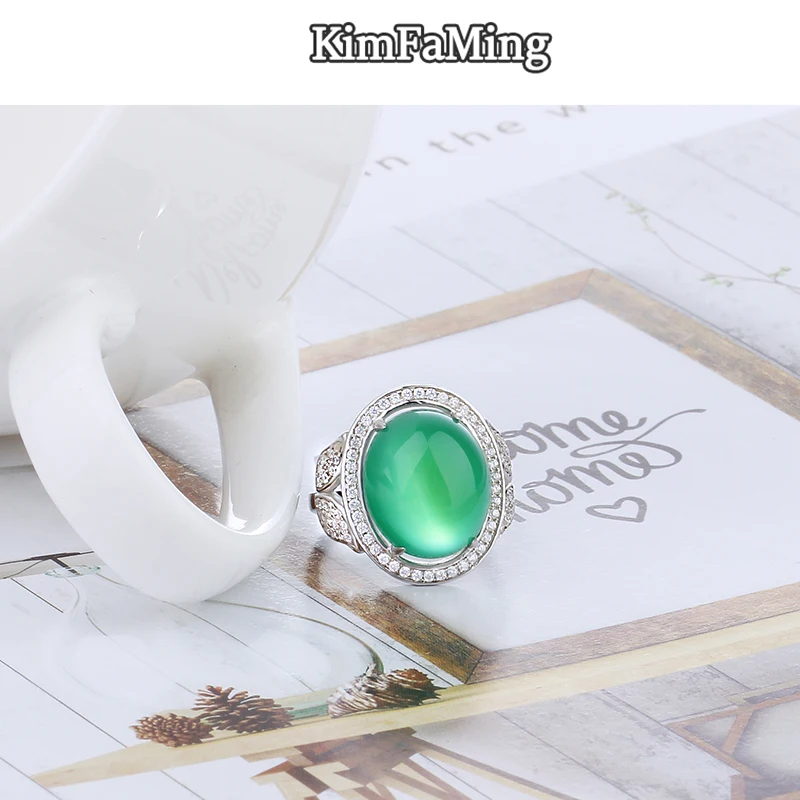 

Classic Green Jade Real Silver Rings Natural Stone Fine Jewelry Women Precious Gift Jewellery OPR128
