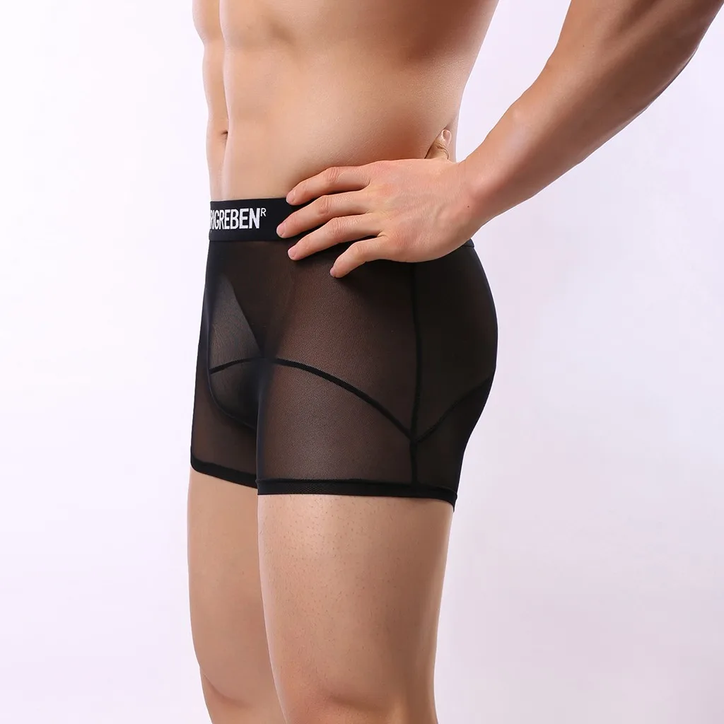 Мужское сексуальное нижнее белье мягкие боксеры хлопковые полупрозрачное