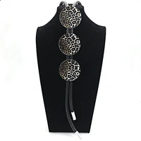 ydydbz leopard print big round long necklace for women sexy bohemia black leather rope necklace celebrity jewelry decoration
