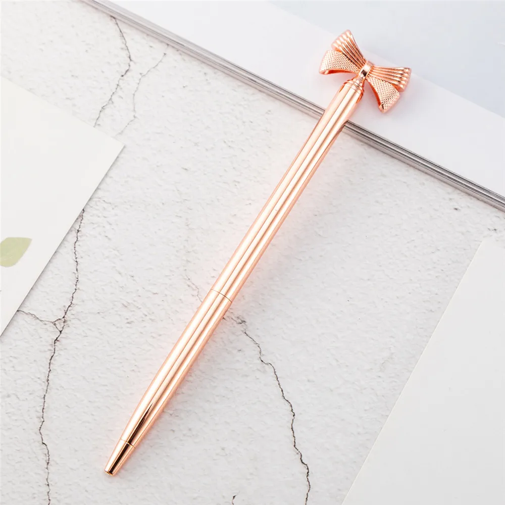 Модная металлическая шариковая ручка с бантиком 1 0 мм роскошная авторучка для