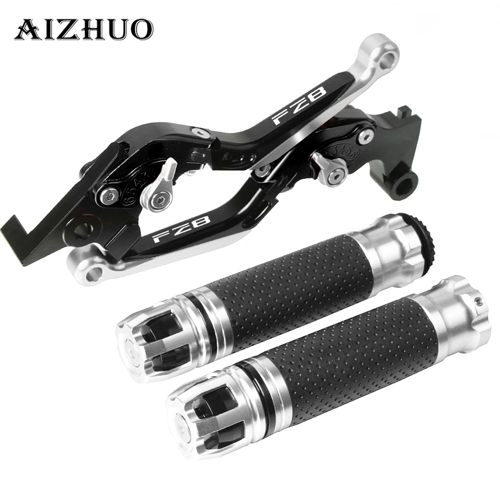 

Motorcycle Brake Clutch Lever Extendable+Handle Grips Handlebar For YAMAHA FZ8 FZ 8 2010-2018 2012 2013 2014 2015 2016 2017