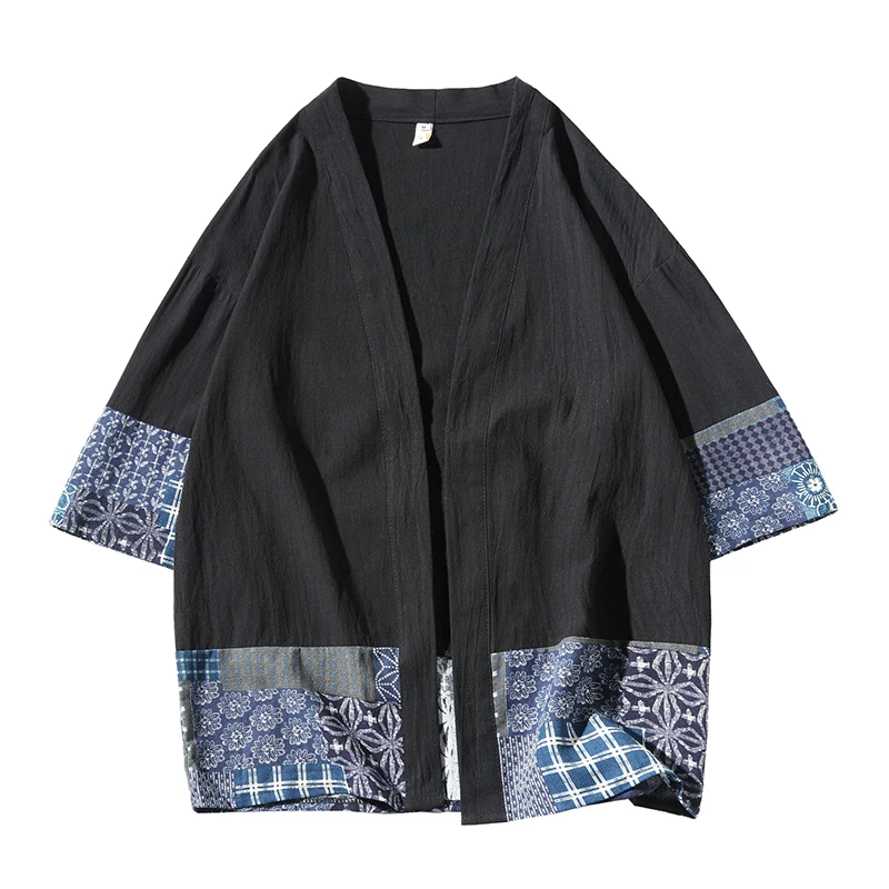 

Cotton Linen Shirt Jackets Men Chinese Streetwear Kimono Shirt Coat Men Linen Cardigan Jackets Coat