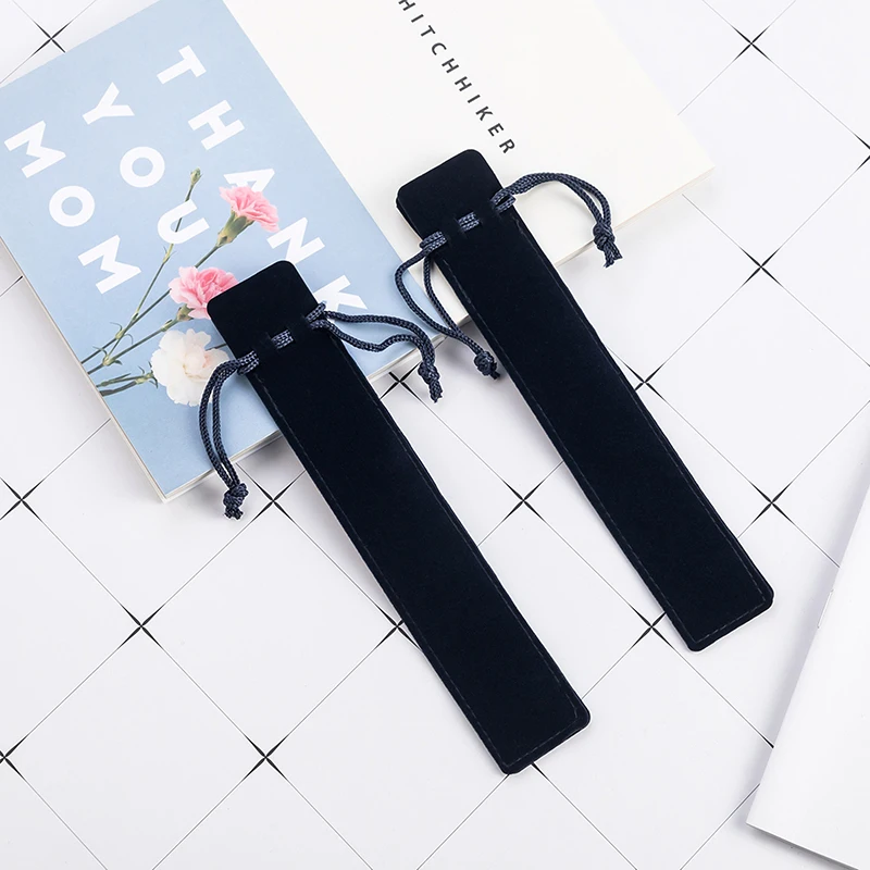 5 шт./лот маленький тканевый чехол для карандашей бархатный хранения ручек черный