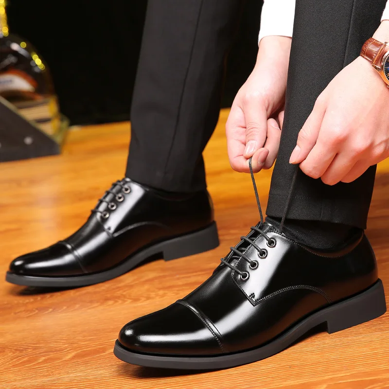 

Men's Formal Shoes High Quality Leather Men's Shoes Men's Fashion Oxford Office Black Shoes Plus Size 38-44 Spring and Autumn