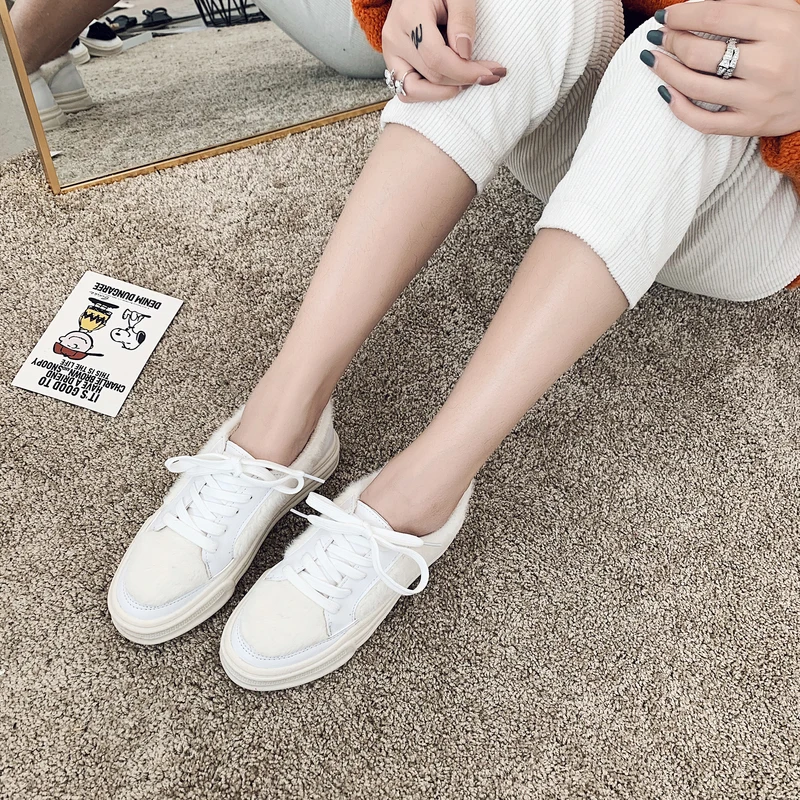 

Sneakers Women's Plus Velvet Casual Shoes Women's Winter New Retro Wild Fashion High Quality Color-matching Women's Shoes W39-55