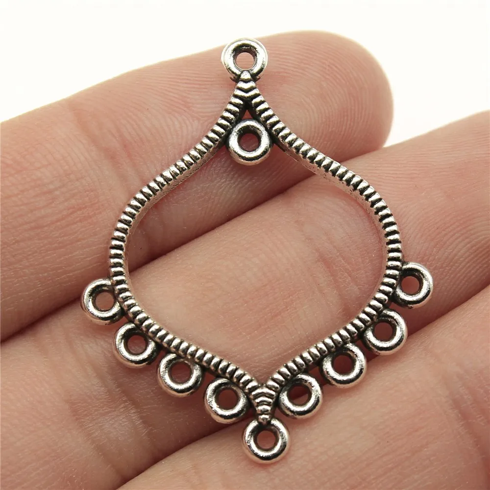 

8pcs 37x31mm Charm Porous Earring Connector Earring Accessories For Jewelry Making Earring Connector Charms