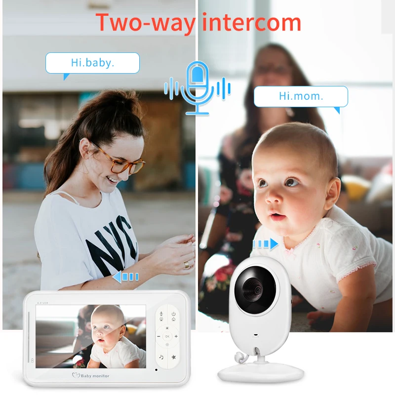

4.3 inch LCD Display Baby Monitor Wireless Security IP Camera Nanny IR Night Vision Two-way Talkback With Temperature Monitor