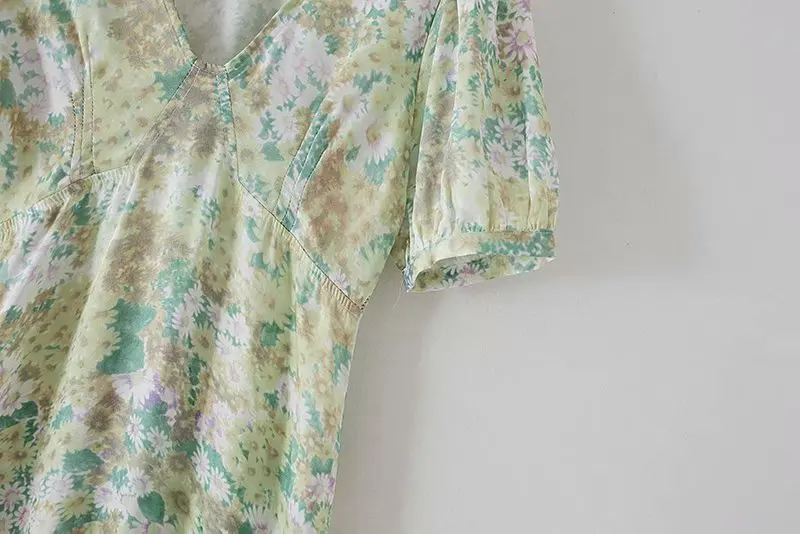 Платье женское длинное с V-образным вырезом и цветочным принтом | Женская одежда