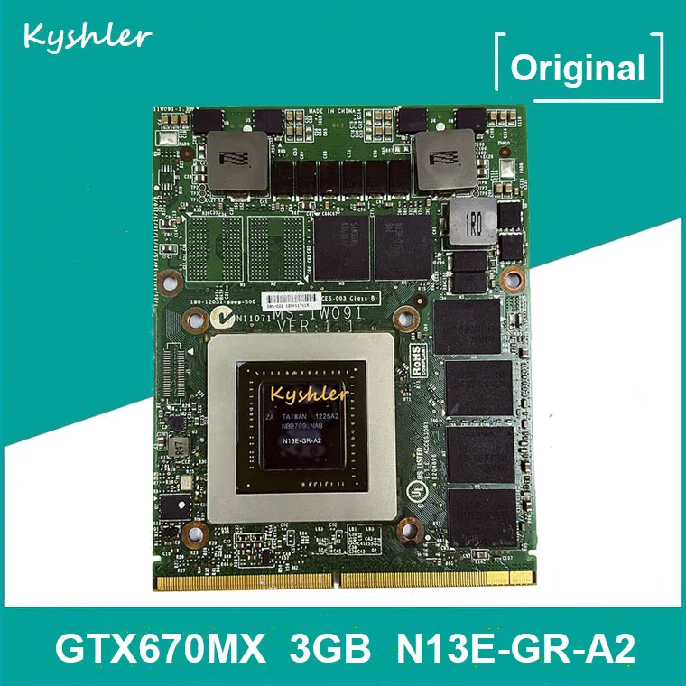 Оригинальный GTX670MX GTX 670MX Графика Видеокарта VGA для MSI GT60 GT683 GT70 MS-1762 MS-1W091 GDDR5 N13E-GR-A2
