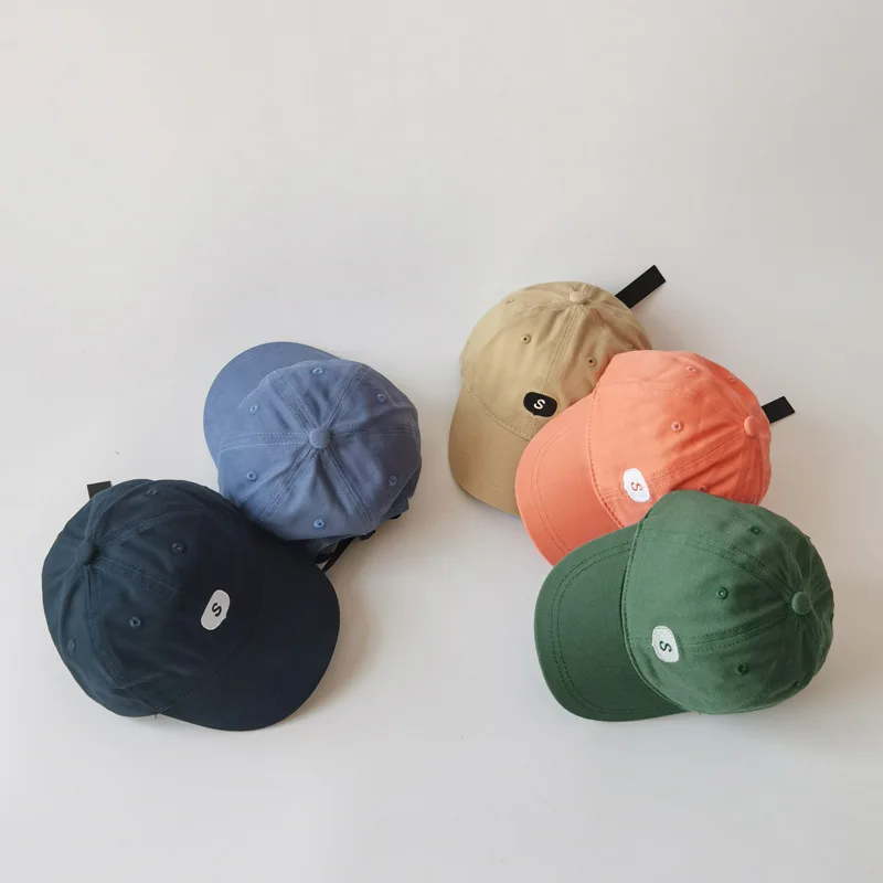 

Newest Children's Hats Spring Korean Version Boys Girls Alphabet Hat Pure Color Adjustable Baseball Cap Hip-Hop Snapback Caps