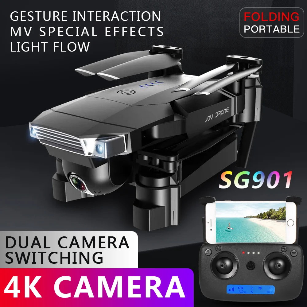 ZLRC Новый Sg901 камера Дрон 4k 1080p Hd Двойная следуй за мной Квадрокоптер Fpv