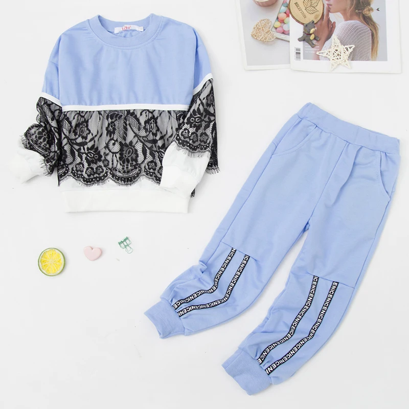 Children's Clothing 2021 Autumn Toddler Girls Clothes T-Shirt +Pant 2pcs Suit Kids Set Casual Tracksuit For Sets 2-7 Years | Детская